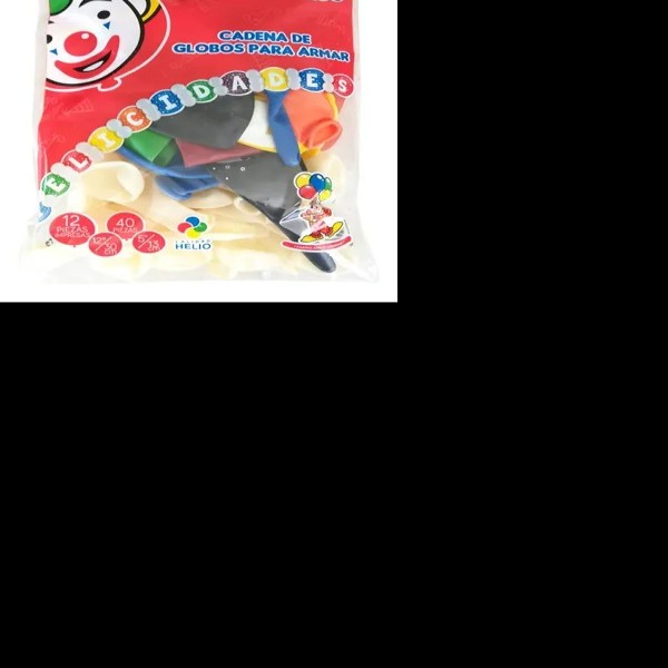 GLOBOS PAYASO CADENA FELICIDADES BOLSA C52 PZAS